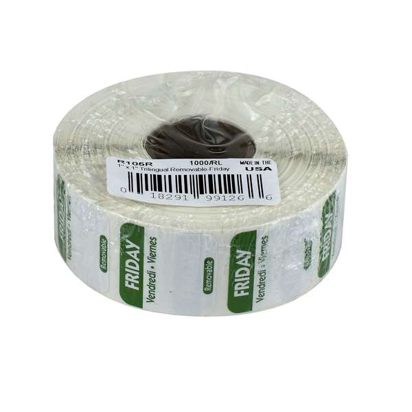 National Checking 1"x1" Trilingual Green Friday Removable Label, PK1000 R105R